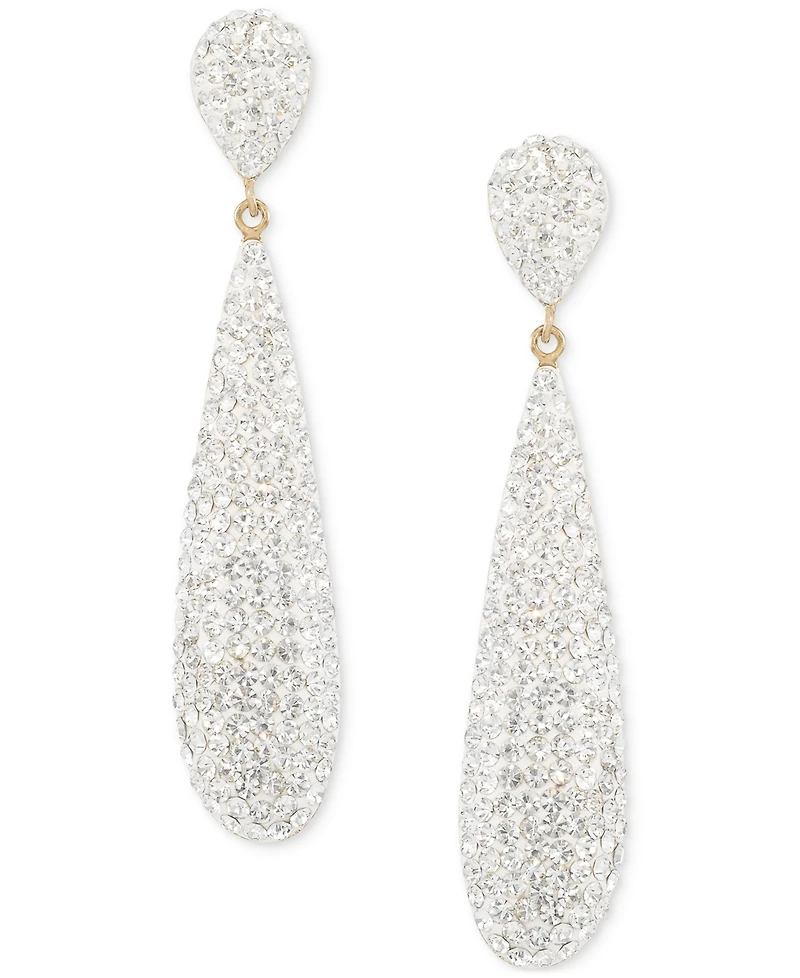 Crystal Pave Elongated Drop Earrings