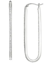 Crystal Pave Inside Out Paperclip Hoop Earrings