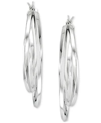 Interlocking Hoop Earrings 14k Gold-Plated Silver and Sterling