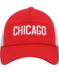 Men's adidas Red, White Chicago Blackhawks Team Plate Trucker Snapback Hat