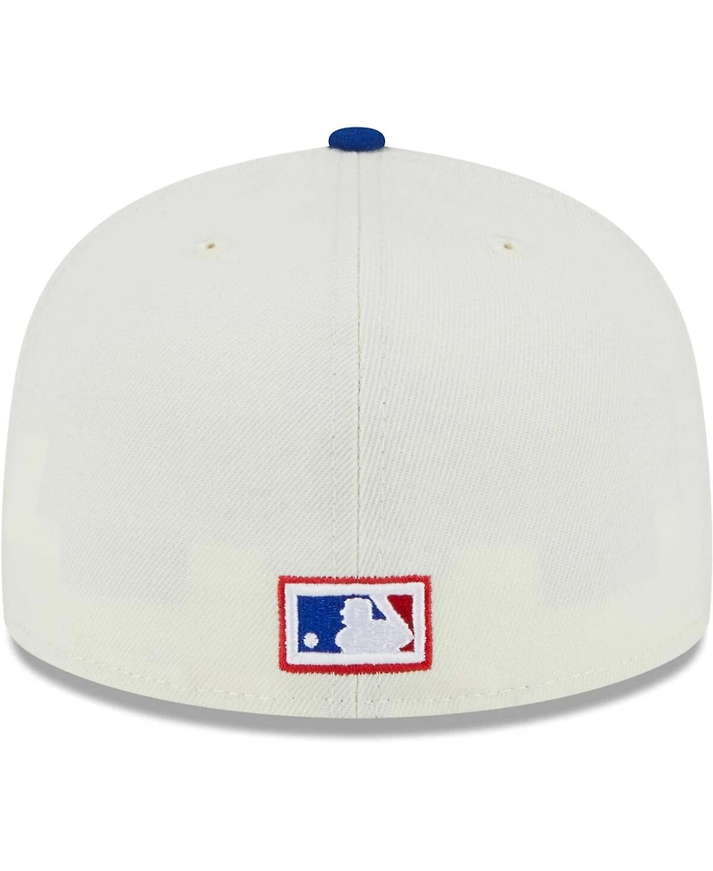 Men's New Era Stone, Royal Atlanta Braves Retro 59FIFTY Fitted Hat