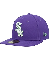 Men's New Era Purple Chicago White Sox Lime Side Patch 59FIFTY Fitted Hat