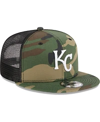 Men's New Era Camo Kansas City Royals Woodland Camo Trucker 9FIFTY Snapback Hat