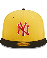 Men's New Era Yellow, Black New York Yankees Grilled 59FIFTY Fitted Hat