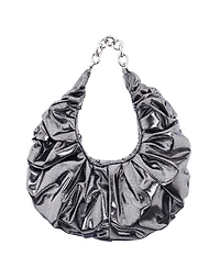 Nina Ruched Metallic Hobo
