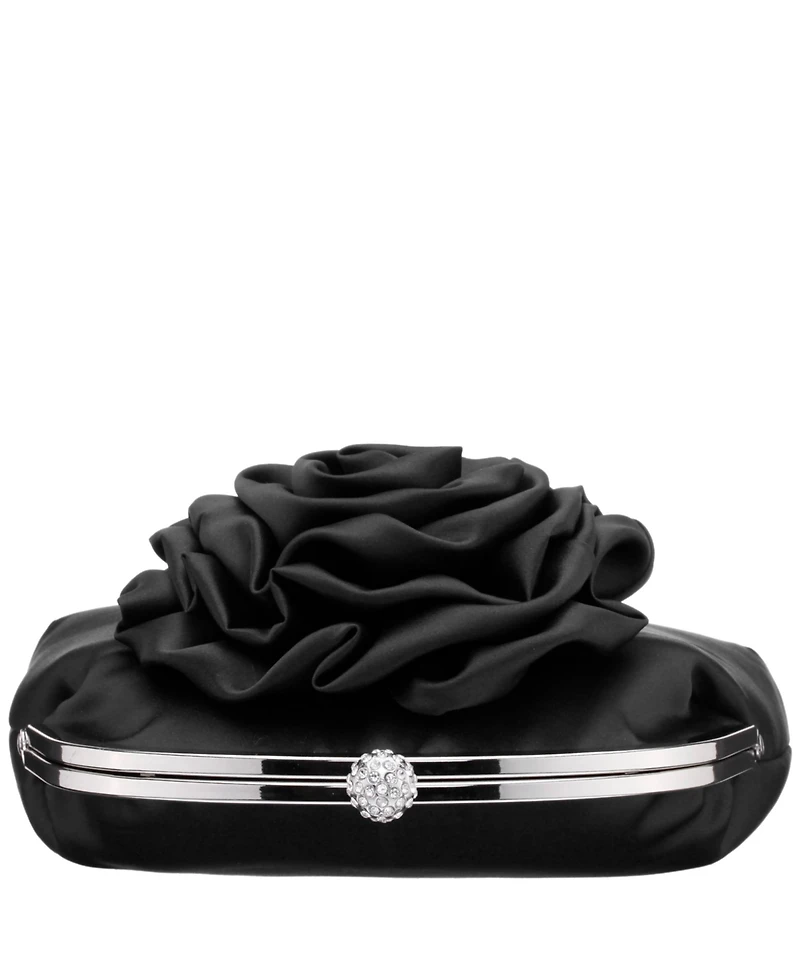Nina Flower Embellished Frame Crossbody Clutch
