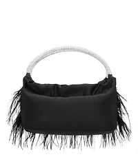 Nina Crystal Handle Feather Pouch