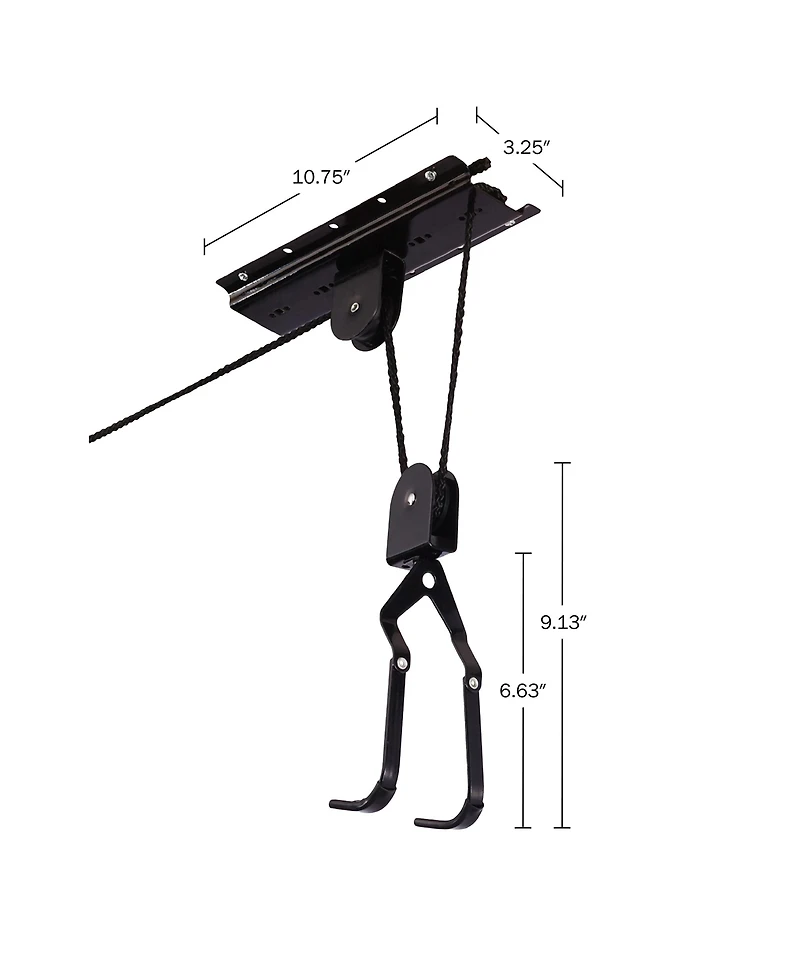 Bike Hanger - Overhead Hoist Pulley System with 100lb Capacity for Bicycles or Ladders - Secure Garage Ceiling Storage by Rad Cycle