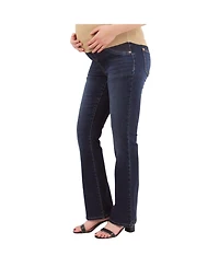 Indigo Poppy Maternity Side Elastic Bootcut Jeans