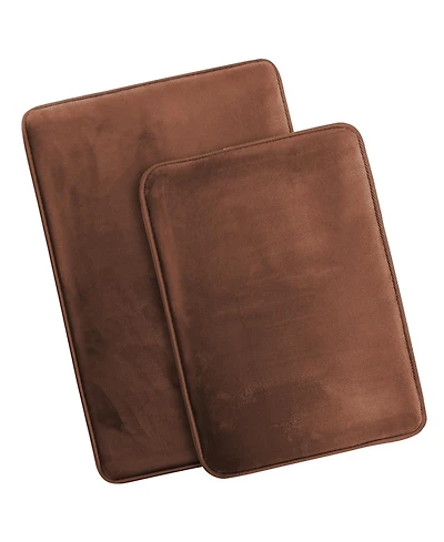 2 Piece Ultra Soft Non-Slip Plush Memory Foam Bath Rug Set - Small & Large