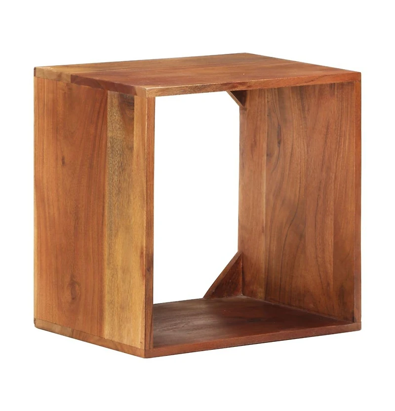 Wall Shelf 15.7"x11.8"x15.7" Solid Acacia Wood