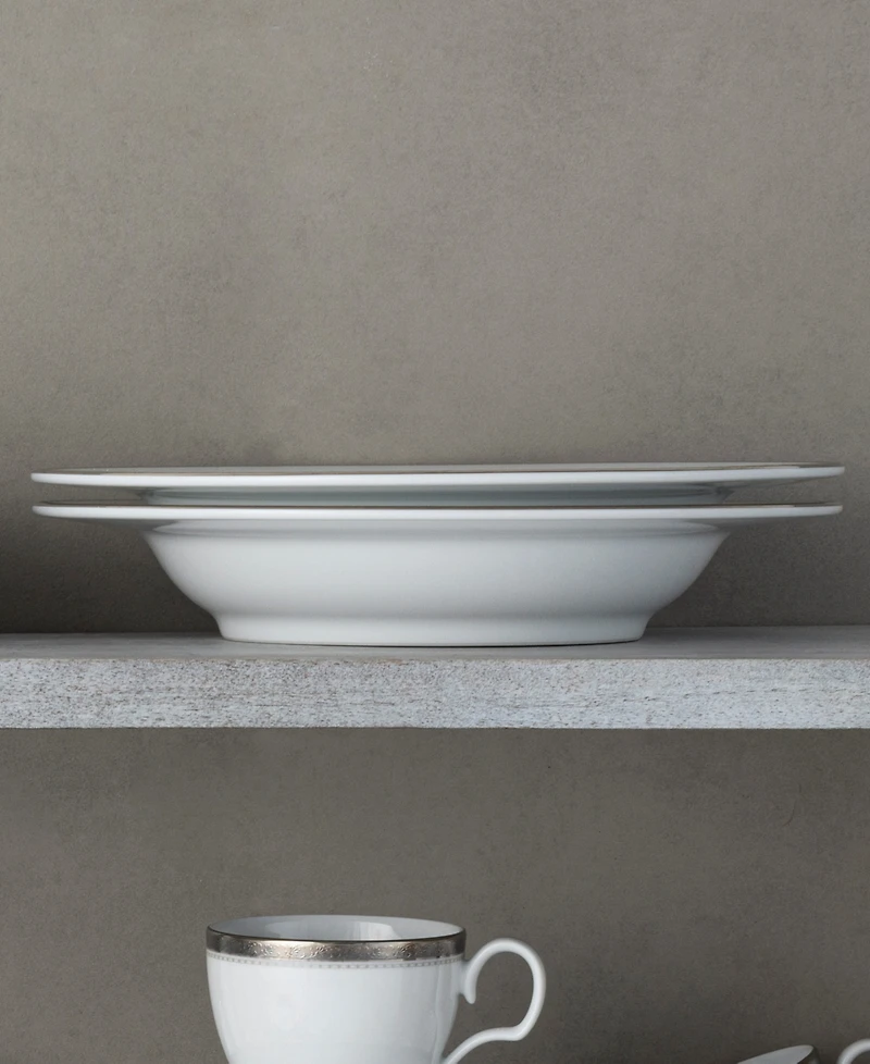 Noritake Charlotta Platinum 4 Piece 11" Pasta Bowls Set, 24 oz, Service for 4