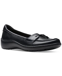 Clarks Women's Cora Haley Mixed-Texture Tie-Top Loafers