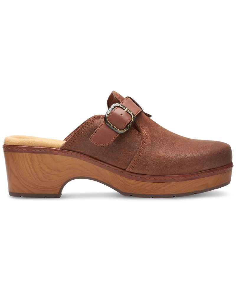 Clarks Women's Paizlee Nora Slip-On Buckled Platform Clogs