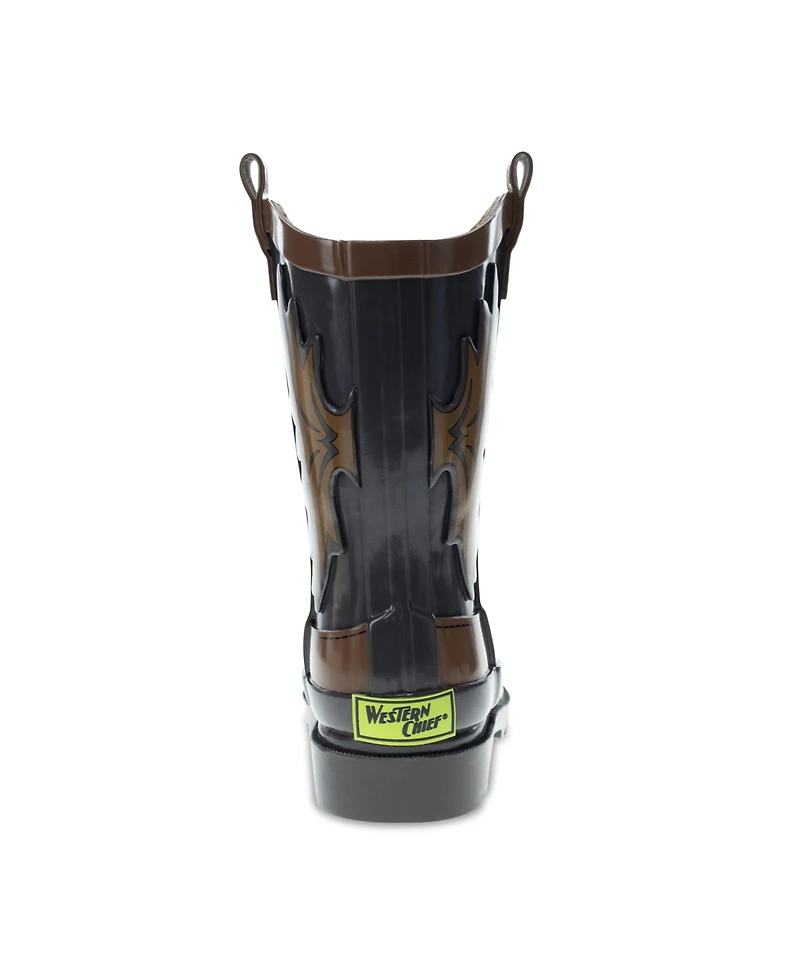 Toddler Little Boy's and Big Western Cowboy Rain Boot