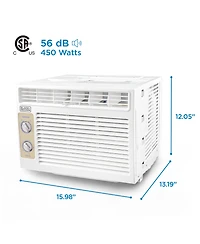 Black+Decker Window Air Conditioner 5,000 Btu, Cools Up to 150 Square Feet White