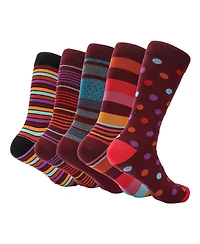 Men's Morning Maroon Crew Socks 5 Pack