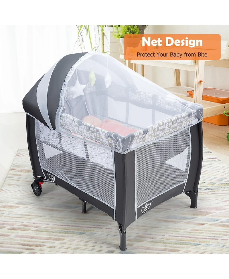 Costway Kids Portable Foldable Playard Playpen Nursery Center