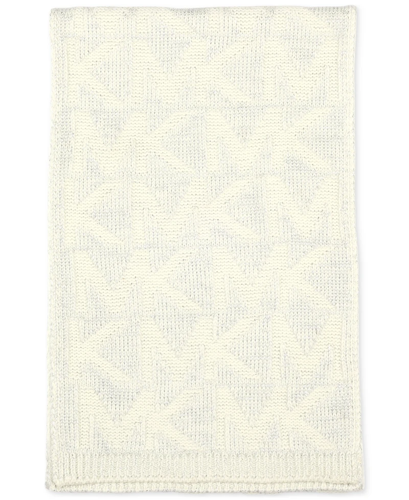 Michael Kors Women's Debossed Knit Metallic Beanie & Scarf Set