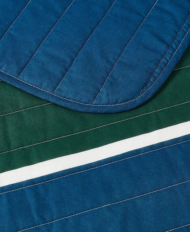 Nautica Knots Cove Cotton Reversible 3 Piece Quilt Set, Full/Queen