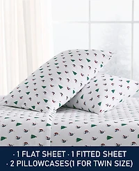 Nautica Printed Flannel 3-Pc. Sheet Set, Twin