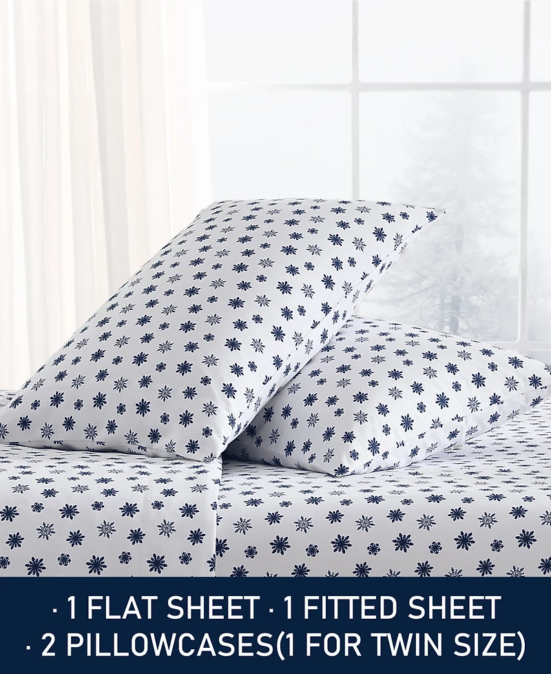 Nautica Printed Flannel 3-Pc. Sheet Set, Twin