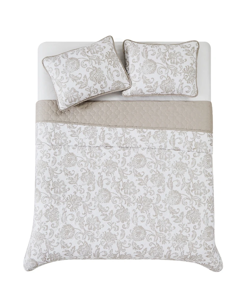 Cannon Sylvana Jacobean Floral 2-Piece Quilt Set, Twin/Twin Xl