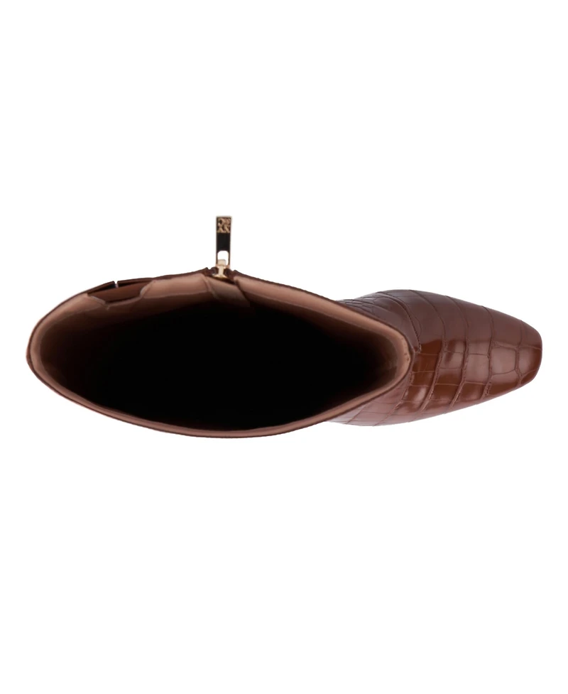 Women's Isabelle Croc Embossed Knee-High Boots Dress Boots