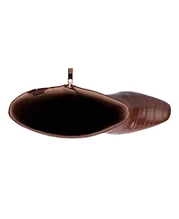 Women's Isabelle Croc Embossed Knee-High Boots Dress Boots