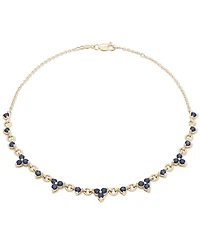 Black Sapphire Mini Cluster Ankle Bracelet (7/8 ct. t.w.) in 14k Gold-Plated Sterling Silver