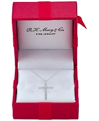 Diamond 18" Cross Pendant Necklace (2 ct. t.w.) in 14k White Gold