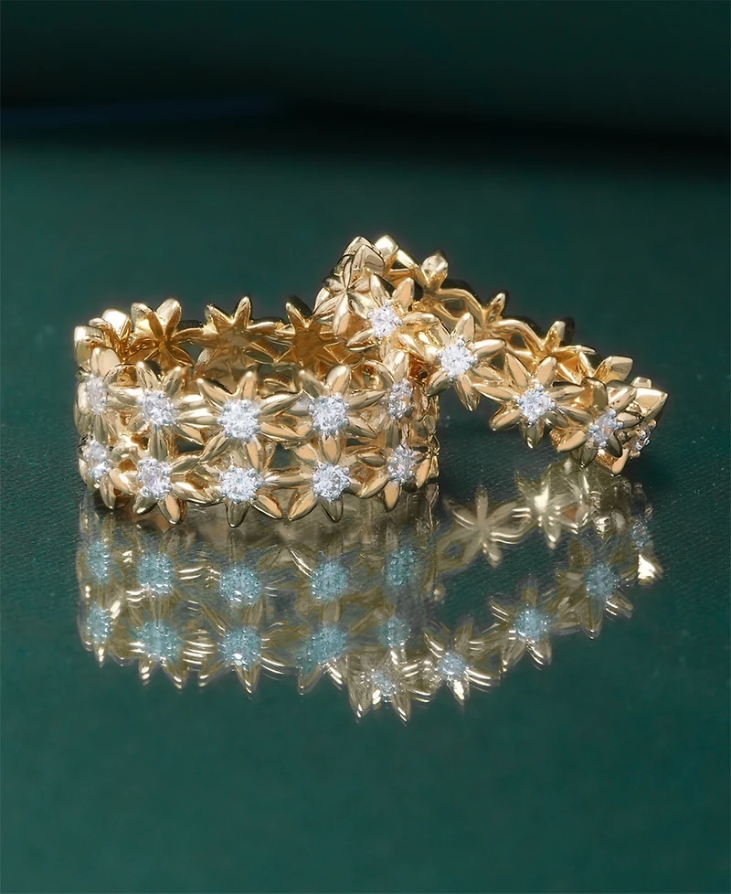 Audrey by Aurate Diamond Flower Ring (1/3 ct. t.w.) in Gold Vermeil, Created for Macy's