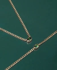 Audrey by Aurate Green Tourmaline Bezel 18" Pendant Necklace (1/2 ct. t.w.) in Gold Vermeil, Created for Macy's
