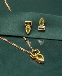 Audrey by Aurate Peridot (3/8 ct. t.w.) & Green Tourmaline (1/3 ct. t.w.) Bezel 18" Pendant Necklace in Gold Vermeil (Also available in Morganite & Pi