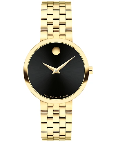 Movado Women's Museum Classic Swiss Quartz Yellow Pvd Watch 30mm