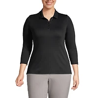 Lands' End Plus Supima Cotton 3/4 Sleeve Polo Shirt