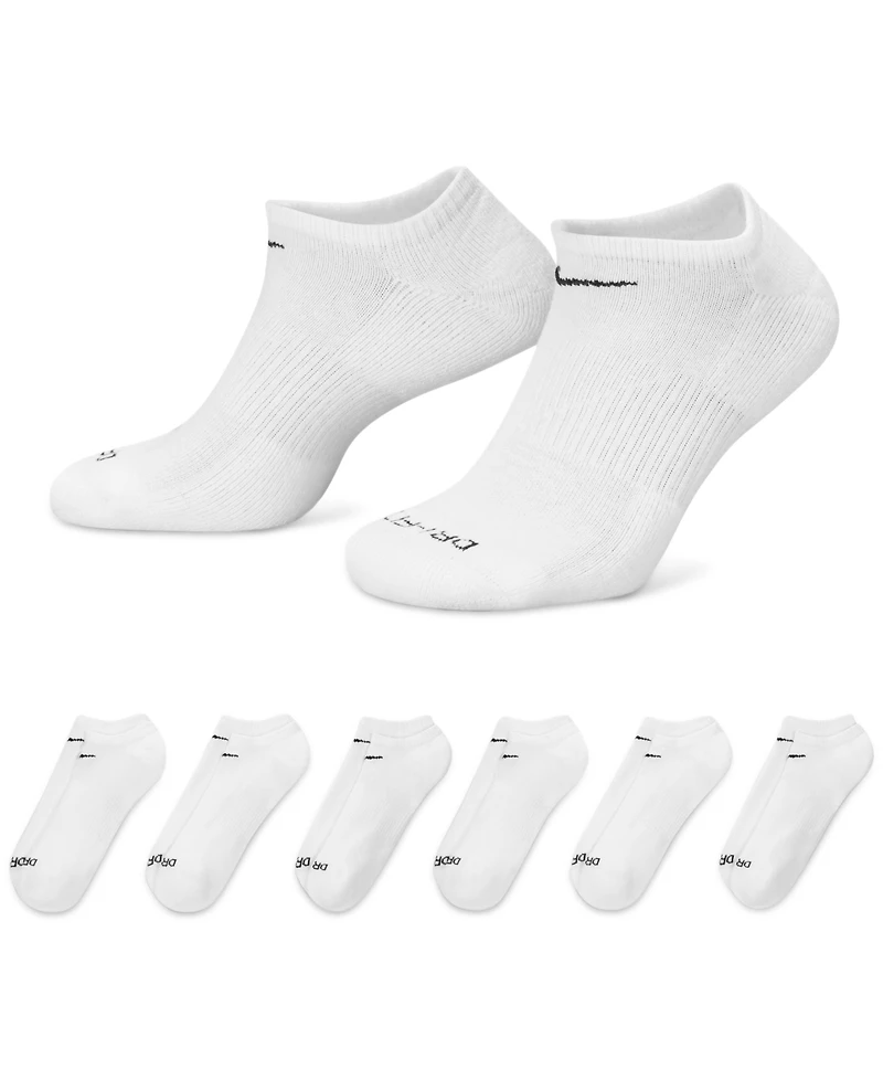 Nike Unisex Everyday Plus Cushioned Training No-Show Socks 6 Pairs