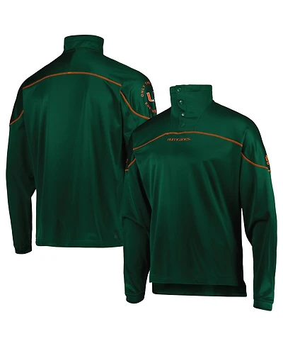 Men's adidas Green Miami Hurricanes Aeroready Knit Quarter-Snap Jacket