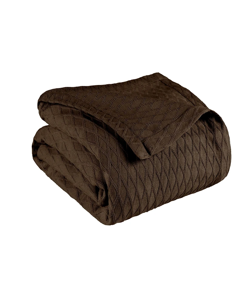 Superior Diamond Pattern All Season Woven Cotton Blanket, Full/Queen