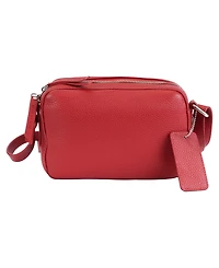 Mancini Pebbled Collection Clara Leather Small Crossbody Bag