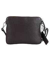 Mancini Pebbled Collection Valerie Leather Mini Crossbody Bag