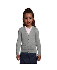 Lands' End Girls School Uniform Cotton Modal Button Front Cardigan Sweater
