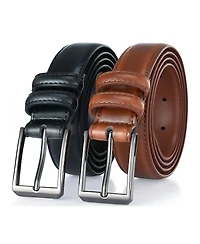 Gallery Seven Men's T-Back Traditional Leather Belt Pack of 2