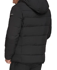 Calvin Klein Men's Chevron Stretch Jacket With Sherpa Lined Hood