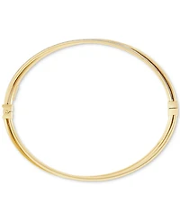 Italian Gold Glitter Crossover Bangle Bracelet in 10k Gold