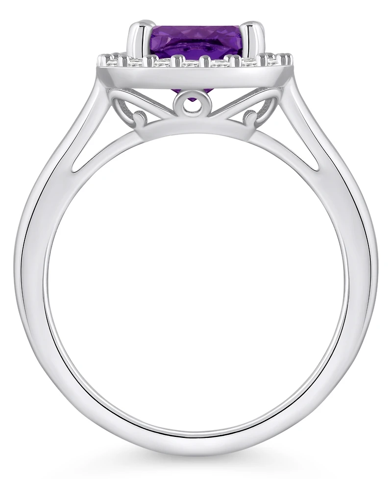 Macy's Amethyst (2 ct. t.w.) and Diamond (1/4 Halo Ring 14K Gold