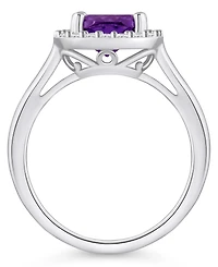 Macy's Amethyst (2 ct. t.w.) and Diamond (1/4 Halo Ring 14K Gold