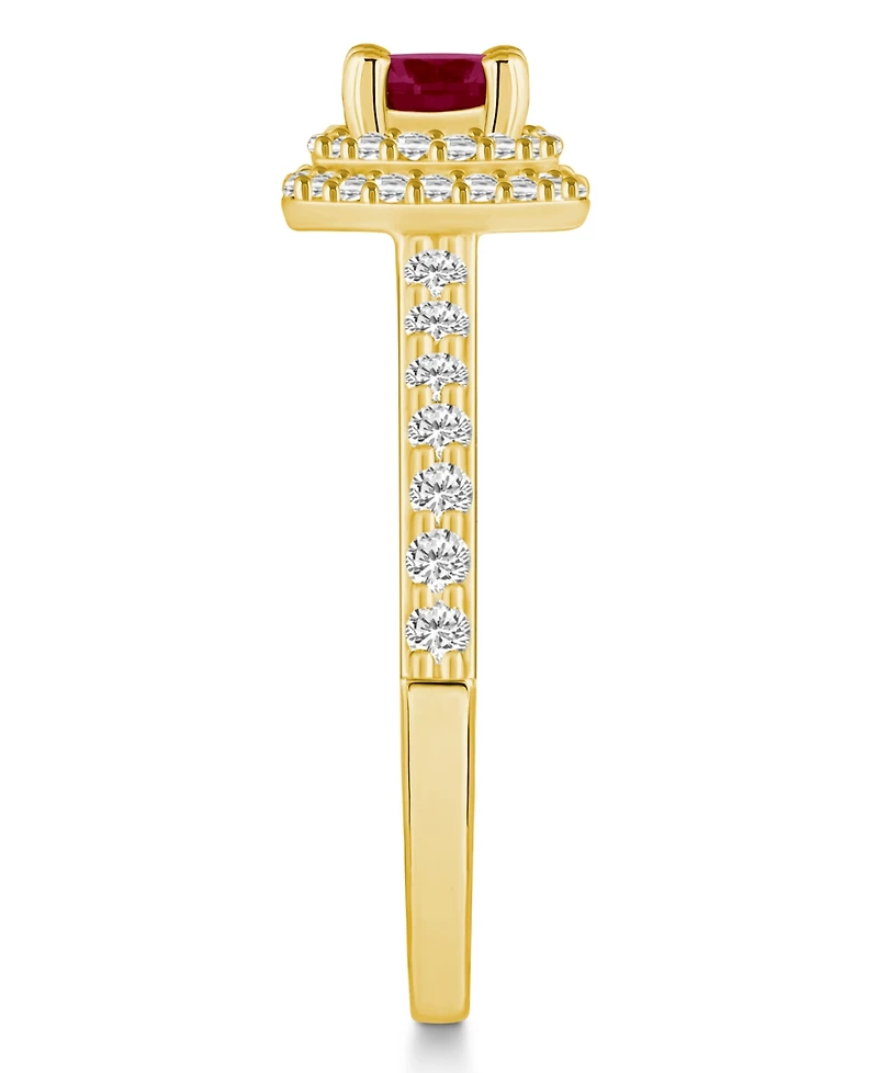 Macy's Ruby (5/8 Ct. t.w.) and Diamond (1/2 Halo Ring