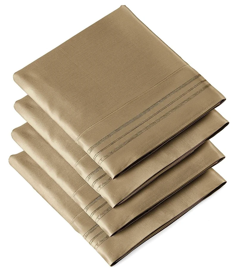 Pillowcase Set of 4 Soft Double Brushed Microfiber