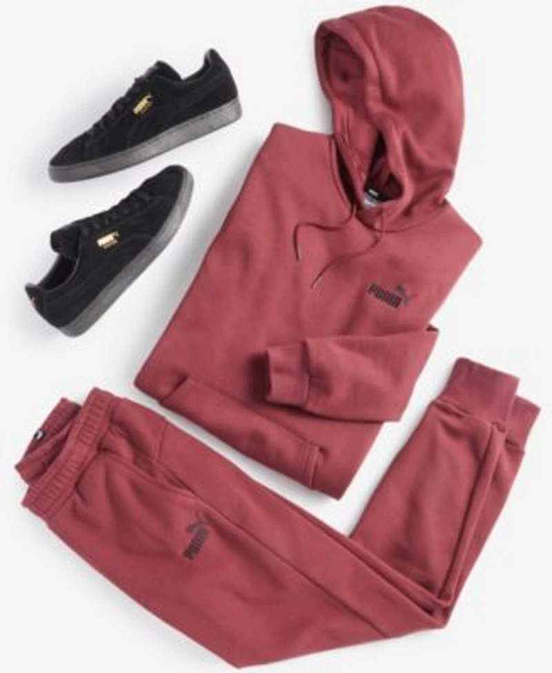 Puma Mens Embroidered Logo Fleece Hoodie Joggers
